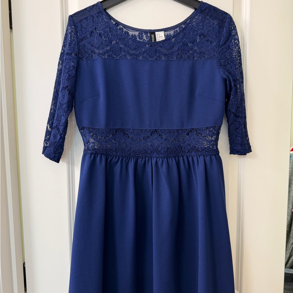 Chic Navy Lace Women's Mini Dress